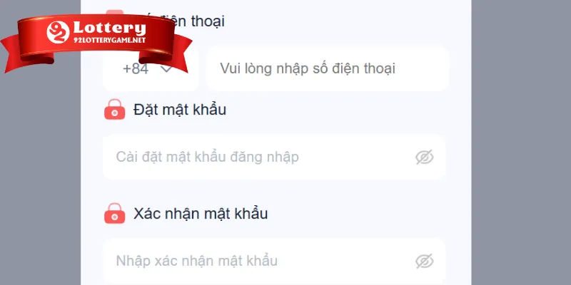 Hướng dẫn đăng ký 92lottery cho newbie